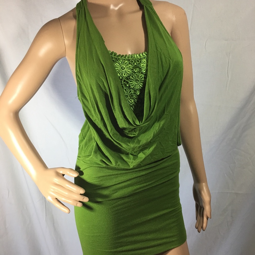 Party Bodycon Dress embroidered & cowl design.